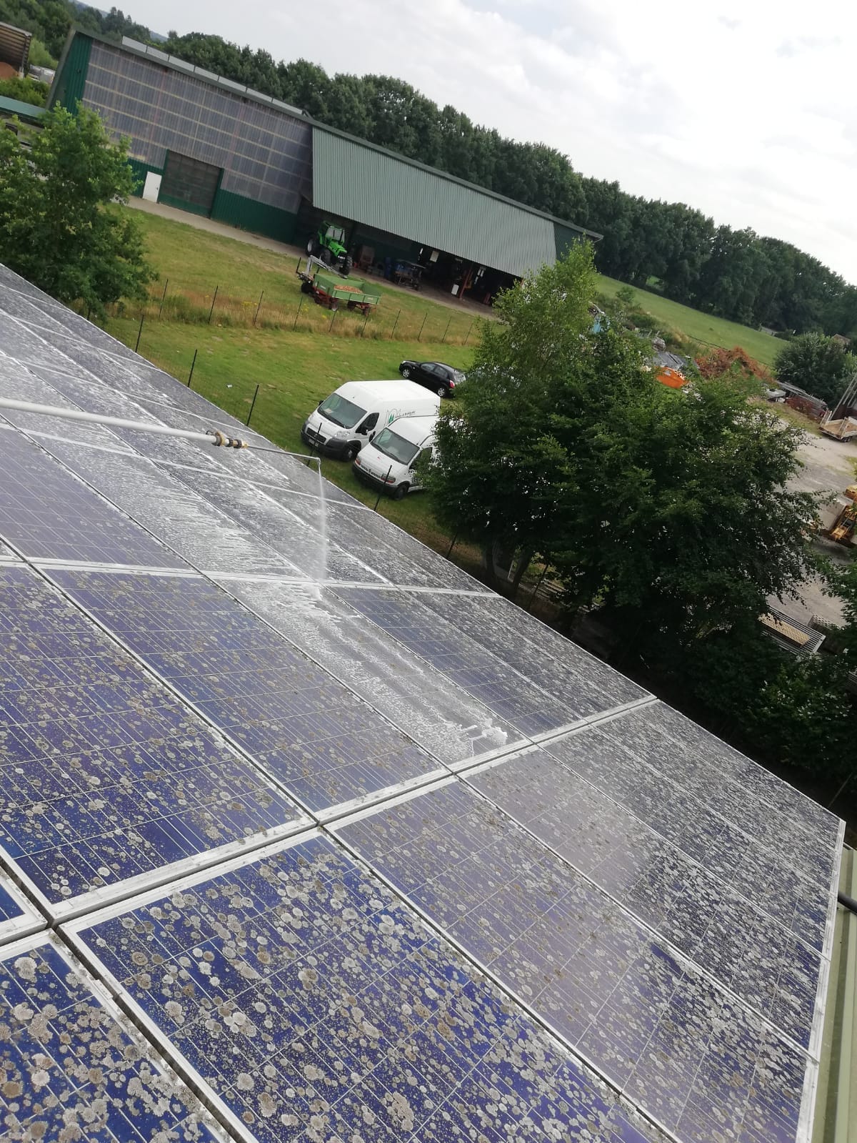 Solar panel cleaning