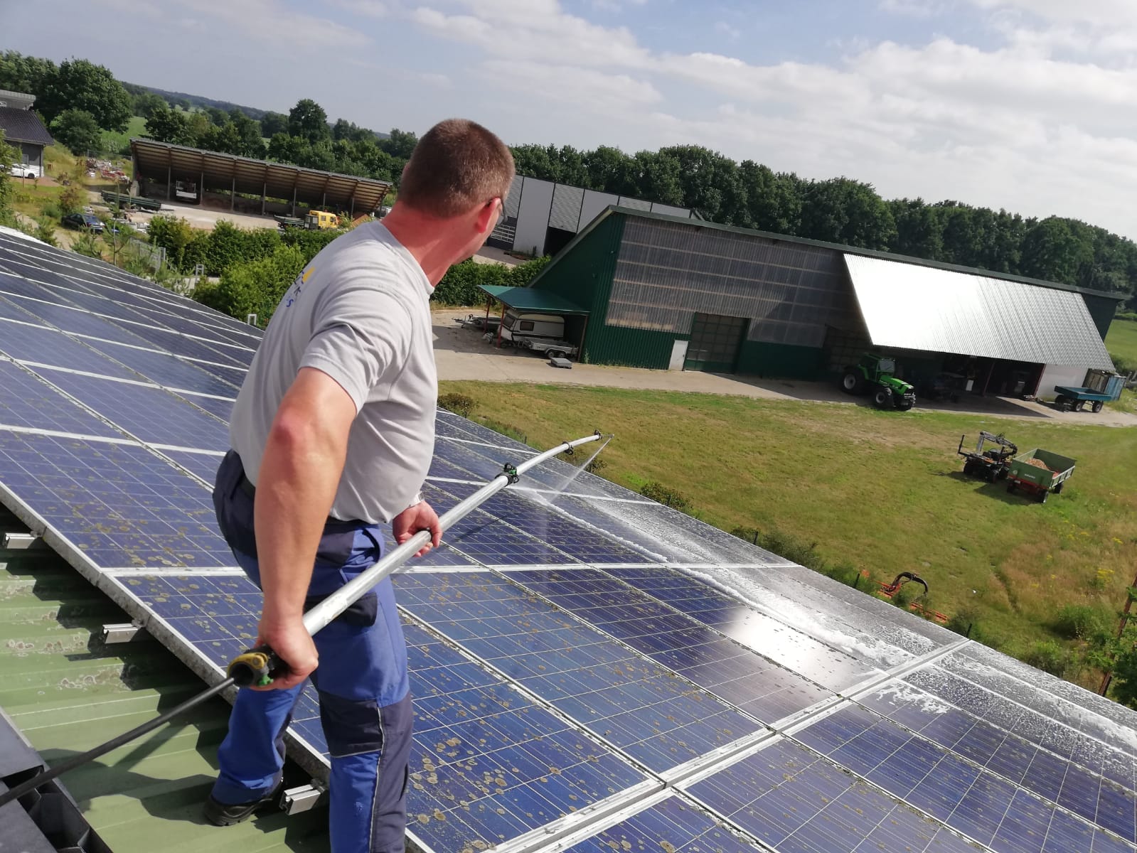 Solar panel cleaning